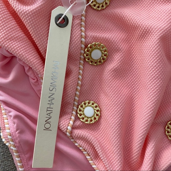 NWT Barbie Style Jonathan Simkhai Piped Luxe Strap Bikini - Picture 11 of 12